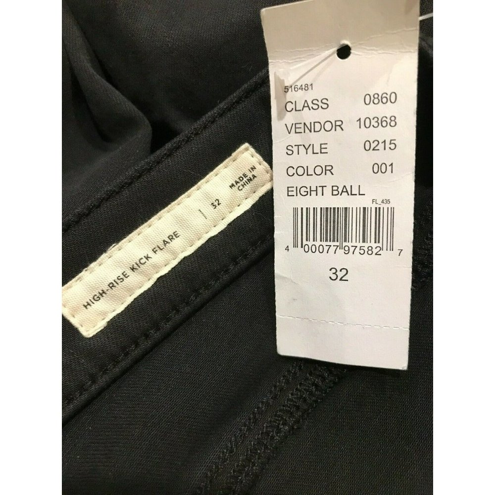 NWT PACSUN Hi-Rise Kick Flare Pants Sz 32 Black Stretch #975 - Picture 3 of 4